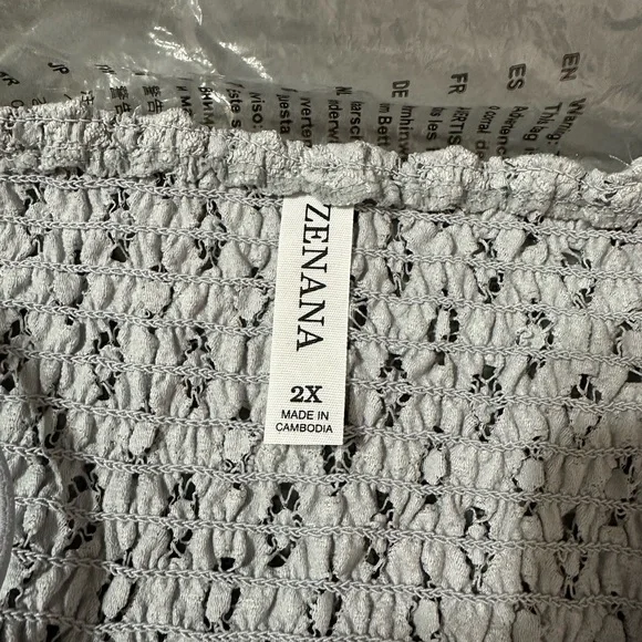 Curvy crochet lace bralette, size 2X, light grey. - Picture 5 of 6